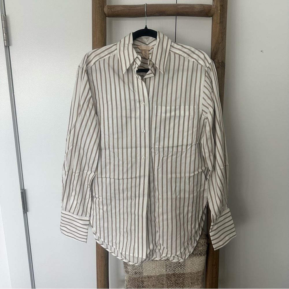 H&M striped oversized button up size XS
